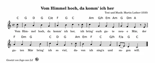 Vom Himmel hoch, da komm' ich her Oh Tannenbaum